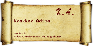 Krakker Adina névjegykártya